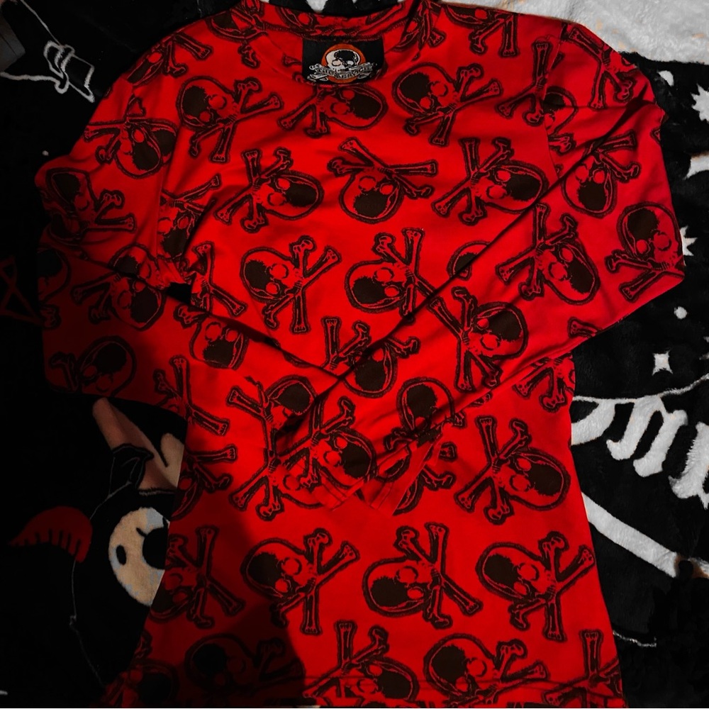 SUPER RARE 90s Lip Service Rock Sl*t Skull Shirt